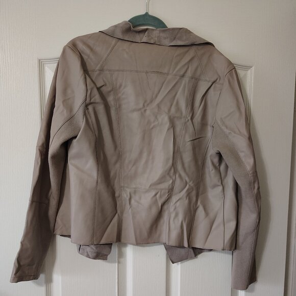 Bagatelle XL Beige Faux Leather Jacket - Picture 2 of 7